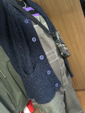 「カウチンセーター」｜「アイテム（オールインワン・サロペット）」を使った、しんさん（メンズ・173cm）の春コーディネート