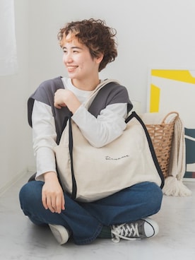 「カラー×コーデ」｜「アイテム（トートバッグ）」を使った、DEVICEさん（レディース・160cm）の夏コーディネート