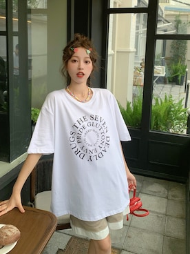 「DEVICE（デバイス）のアイテム（トップス）」を使った、DEVICEさん（レディース・160cm）の春コーディネート