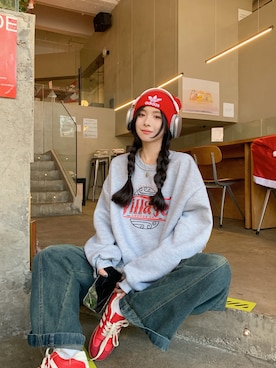 「DEVICE（デバイス）のアイテム（トップス）」を使った、DEVICEさん（レディース・165cm）の冬コーディネート