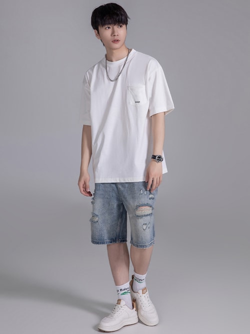 boohoo MAN★オーバーサイズ 半袖 ウォッシュ トップス Tシャツ MP メンズ アダプト ウォッシュド オーバーサイズ ショート