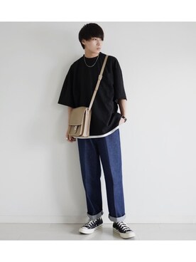 「DEVICE（デバイス）の【WEARISTA こーせ ×DEVICE コラボ】Rename フロントバックル ショルダーバッグ（ショルダーバッグ）」を使った、DEVICEさん（レディース・160cm）の夏コーディネート