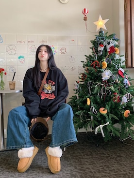 「DEVICE（デバイス）のアイテム（トップス）」を使った、DEVICEさん（レディース・165cm）の冬コーディネート