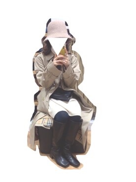 「Kastane」｜「アイテム（トレンチコート）」を使った、myu-◎さん（レディース・157cm）の冬コーディネート
