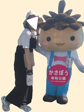 「むぎわら帽子」｜「アイテム（サロペット/オーバーオール）」を使った、myu-◎さん（レディース・157cm）の秋コーディネート