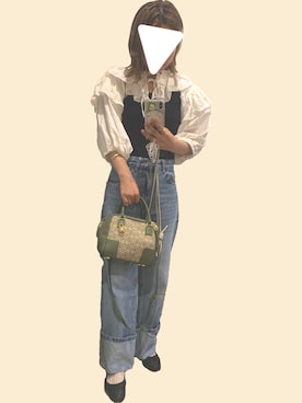 「papier（パピエ）のアイテム」を使った、myu-◎さん（レディース・157cm）の夏コーディネート