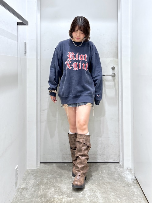 レディースミッション No.15 独軍 アルゲマイネ　マリーネ フォン ダヤン X-girl x Champion REVERSE WEAVE R FADED LOGO SWEAT TOP（スウェット
