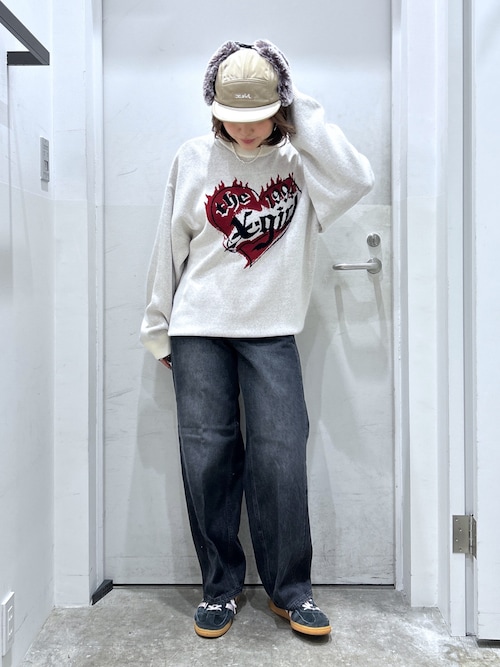 HEART LOGO JACQUARD KNIT TOP（ニット/セーター）｜X-girl