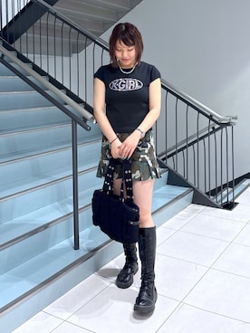 「x-girl_ootd」｜a i n aさん（レディース・164cm）の夏コーディネート