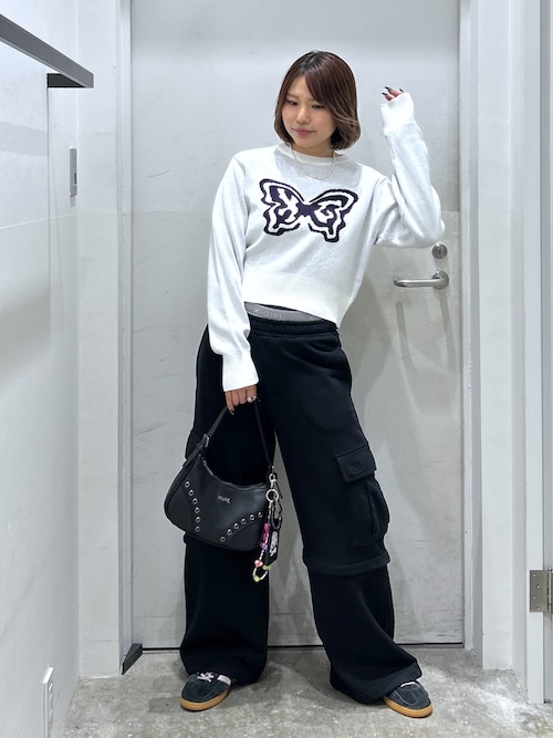 セール】BUTTERFLY XG LOGO COMPACT KNIT TOP（ニット/セーター）｜X