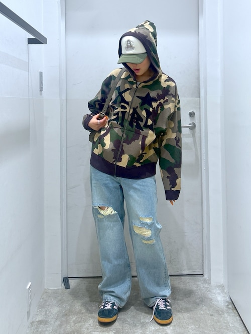 セール】JACQUARD KNIT ZIP UP HOODIE（ニット/セーター）｜X-girl