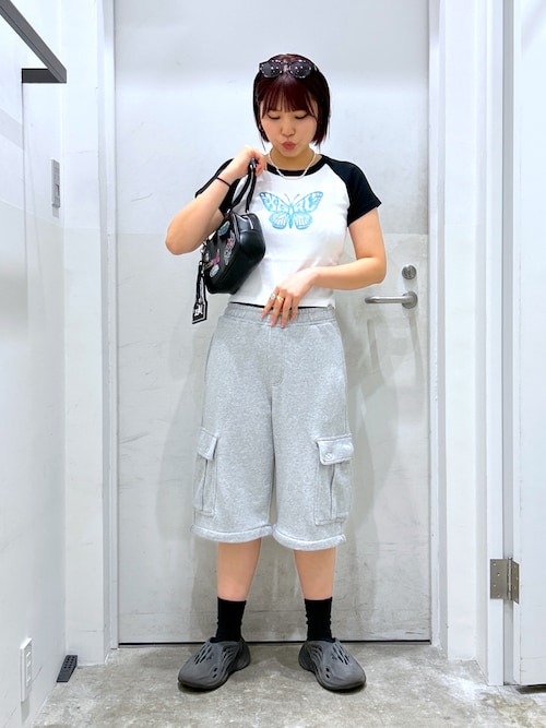 tシャツ GLITTER BUTTERFLY RAGLAN S/S BABY TEE レディース 楽天市場】【公式】X-girl エックスガール GLITTER BUTTERFLY