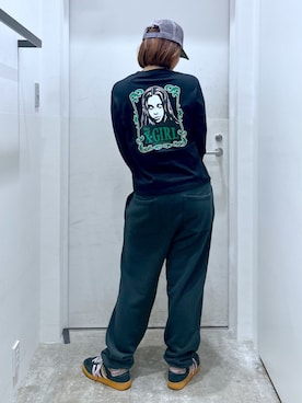 「X-girl（エックスガール）のアイテム」を使った、a i n aさん（レディース・164cm）の夏コーディネート