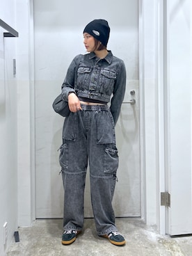 「アイテム（デニムジャケット）」を使った、a i n aさん（レディース・164cm）の夏コーディネート