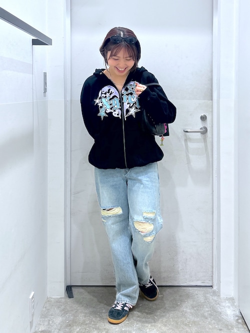 TRIBAL HEART ZIP UP SWEAT HOODIE（パーカー）｜X-girl