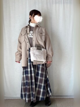 「Honeys（ハニーズ）のアイテム（その他アウター）」を使った、erinaさん（レディース・153cm）の冬コーディネート