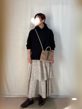 「アイテム（ドレスシューズ、パープル系）」を使った、erinaさん（レディース・153cm）の秋コーディネート