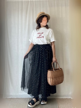 「スポサン」｜「アイテム（その他）」を使った、erinaさん（レディース・153cm）の夏コーディネート