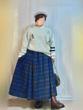 「新星WEARISTAにエントリー」｜「アイテム（ハンチング/ベレー帽）」を使った、erinaさん（レディース・153cm）の冬コーディネート