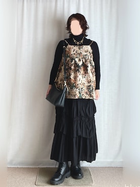 「アイテム（イヤリング）」を使った、erinaさん（レディース・153cm）の冬コーディネート