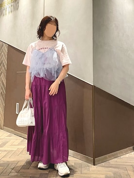 「アイテム（イヤリング）」を使った、erinaさん（レディース・153cm）の夏コーディネート