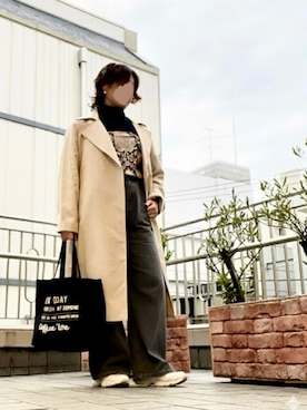 「アイテム（バンダナ/スカーフ）」を使った、erinaさん（レディース・153cm）の秋コーディネート