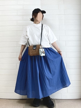 「アイテム（イヤリング）」を使った、erinaさん（レディース・153cm）の夏コーディネート