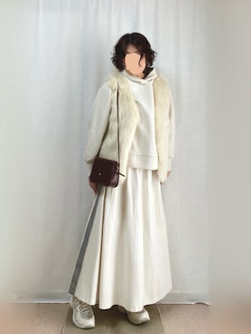 「アイテム（レッグウェア）」を使った、erinaさん（レディース・153cm）の冬コーディネート