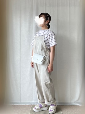 「スポサン」｜「アイテム（サロペット/オーバーオール）」を使った、erinaさん（レディース・153cm）の夏コーディネート