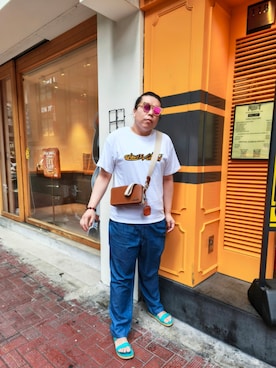 「JACQUEMUS（ジャックムス）のアイテム」を使った、Panda Ngさん（メンズ・180cm）の夏コーディネート