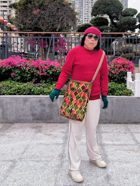 「no brand（ノーブランド）のアイテム（帽子）」を使った、Panda Ngさん（メンズ・180cm）の春コーディネート