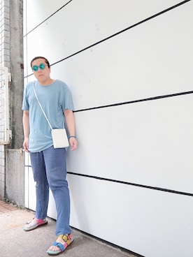 「Macanna（マカナ）のアイテム」を使った、Panda Ngさん（メンズ・180cm）の夏コーディネート