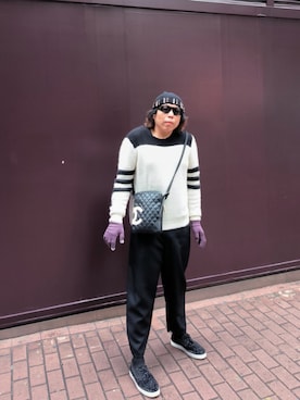 「CHANEL（シャネル）のアイテム」を使った、Panda Ngさん（メンズ・180cm）の冬コーディネート