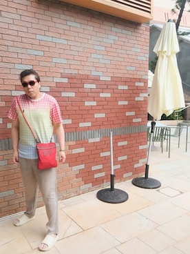 「alain mikli（アランミクリ）のアイテム」を使った、Panda Ngさん（メンズ・180cm）の夏コーディネート