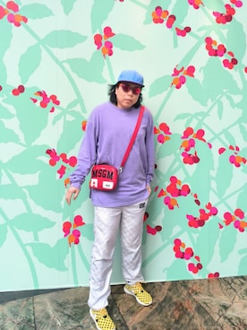 「no brand（ノーブランド）のアイテム（帽子）」を使った、Panda Ngさん（メンズ・180cm）の春コーディネート