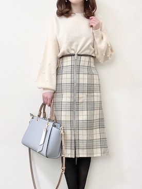 「& chouette（アンドシュエット）のアイテム（ハンドバッグ）」を使った、❁︎ yuiko ❁︎さん（レディース・160cm）の秋コーディネート