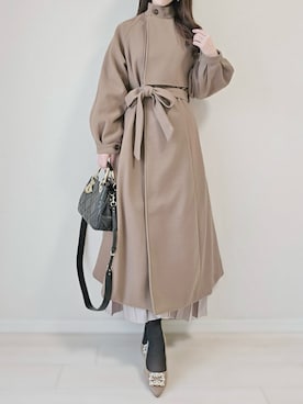 「JUNOAH（ジュノア）のアイテム（その他アウター）」を使った、❁︎ yuiko ❁︎さん（レディース・160cm）の冬コーディネート