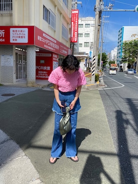 ちむたくさんの「再入荷 アシンメトリーミニバッグ/フェイクレザー/ラメ」を使ったコーディネート