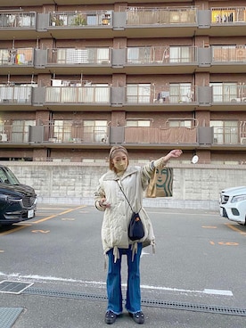 「PUMA」｜「アイテム（ダウンジャケット/コート）」を使った、ちむたくさん（レディース・158cm）の冬コーディネート