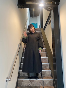 「ap retro（アプレトロ）のアイテム（ステンカラーコート）」を使った、ちむたくさん（レディース・158cm）の冬コーディネート