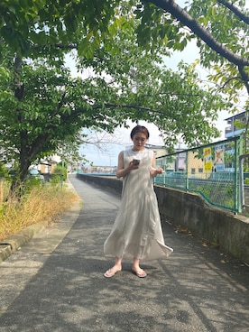 「アイテム（ワンピース/ドレス、シルバー系）」を使った、ちむたくさん（レディース・158cm）の夏コーディネート