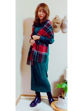 「アイテム（ワンピース/ドレス）」を使った、Keyさん（レディース・164cm・40代）の冬コーディネート