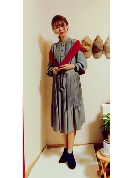 「アイテム（ワンピース/ドレス）」を使った、Keyさん（レディース・164cm・40代）の秋コーディネート