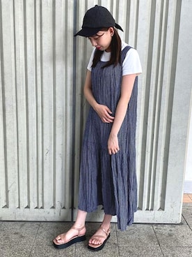 「JELLY BEANS（ジェリービーンズ）のアイテム（サンダル）」を使った、JELLYBEANSさん（レディース・158cm）の夏コーディネート