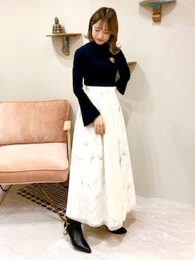 「パールアクセ」｜「アイテム（ブーツ）」を使った、JELLYBEANSさん（レディース・157cm）の秋コーディネート