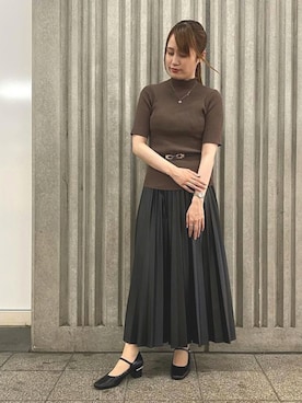 「黒プリーツスカート」｜JELLYBEANSさん（レディース・156cm）の秋コーディネート