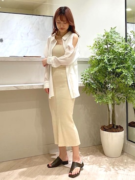 「アイテム（サンダル、グリーン系）」を使った、JELLYBEANSさん（レディース・157cm）の春コーディネート