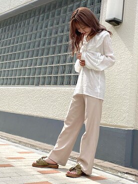 「アイテム（サンダル、グリーン系）」を使った、JELLYBEANSさん（レディース・158cm）の夏コーディネート