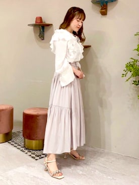 「ティアードスカート」｜JELLYBEANSさん（レディース・154cm）の春コーディネート