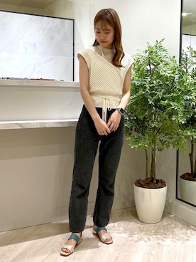 「アイテム（サンダル、グリーン系）」を使った、JELLYBEANSさん（レディース・157cm）の夏コーディネート